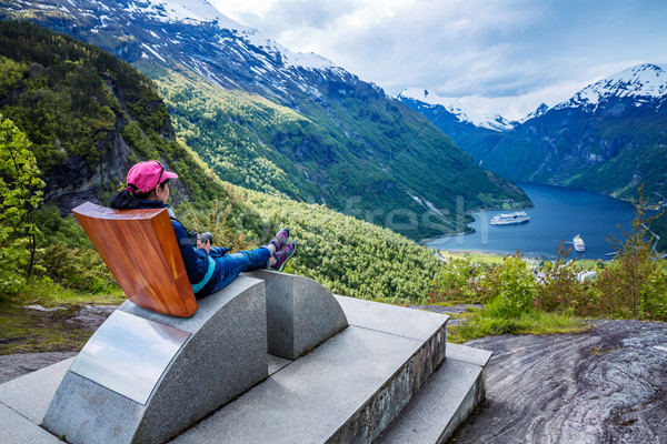 Norvegia observatie punte frumos natură lung Imagine de stoc © cookelma