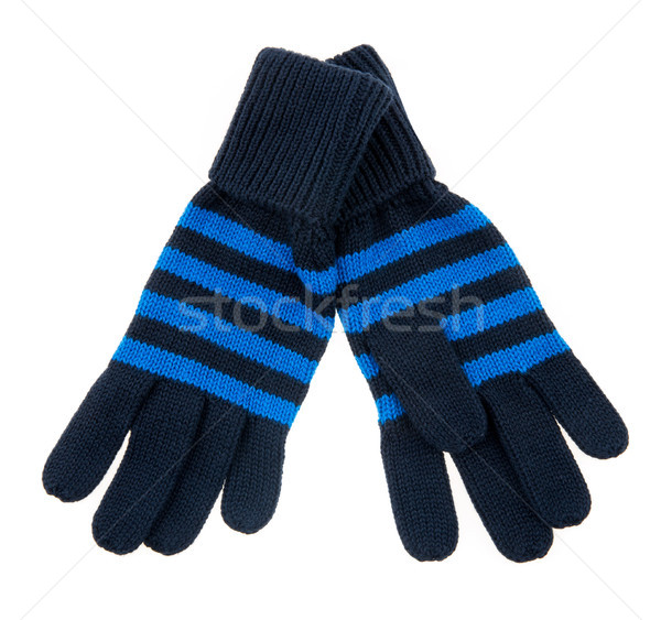 Stockfoto: Gebreid · wollen · baby · handschoenen · witte · kind