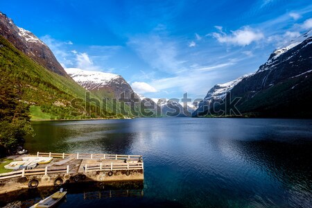 Geiranger fjord, Norway aerial photography. Stock photo © cookelma