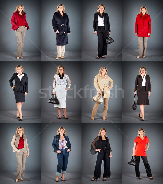 woman at a mature age in different clothes Stock photo © cookelma