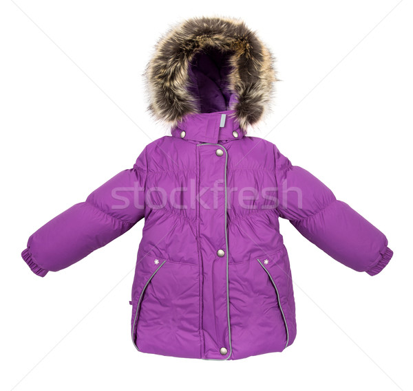 Stock foto: Frauen · Winter · Jacke · isoliert · weiß · Frau