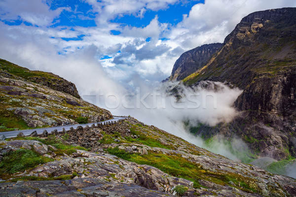 Route Norvège montagne ciel nature voitures [[stock_photo]] © cookelma