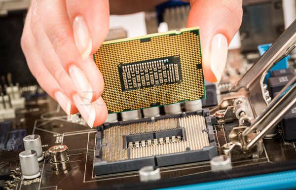 Modern processor and motherboard Stock photo © cookelma