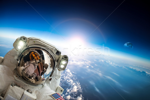 Astronaut Weltraum Hintergrund Planeten Erde Elemente Bild Stock foto © cookelma