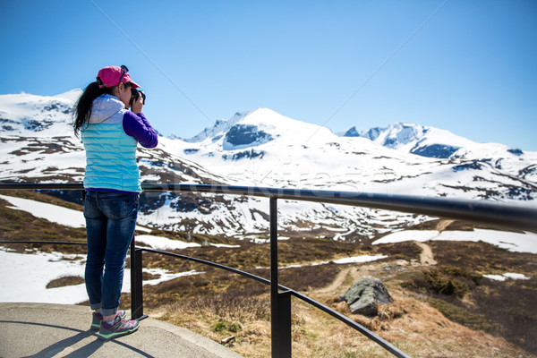 Nature photographe touristiques caméra permanent haut [[stock_photo]] © cookelma