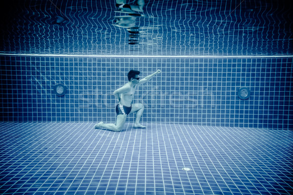 Underwater pool portraying Superman Stock photo © cookelma