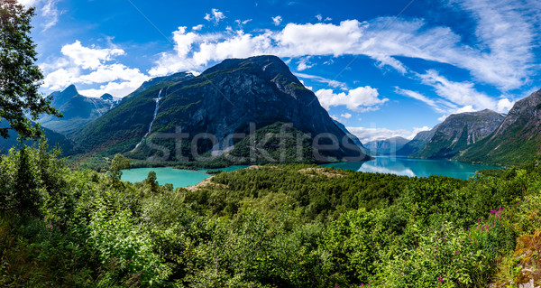 Stok fotoğraf: Göl · güzel · doğa · Norveç · doğal · manzara