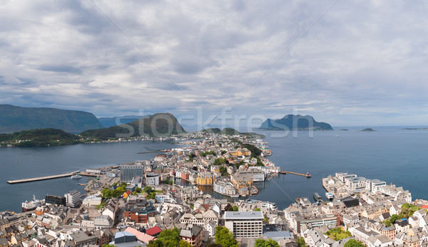 Ville Norvège ciel nature rue mer [[stock_photo]] © cookelma