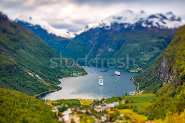 Noruega belo natureza mudança lente longo Foto stock © cookelma