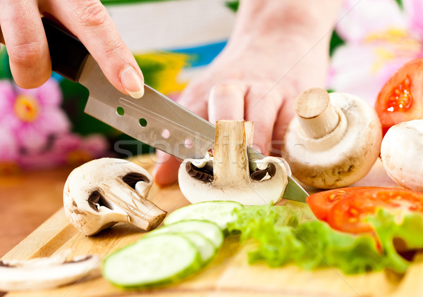 Gomba champignon fotó gombák mező uborkák Stock fotó © cookelma