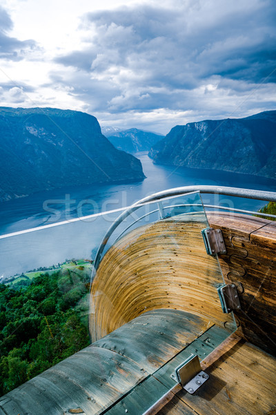 Stegastein Lookout Beautiful Nature Norway. Stock photo © cookelma