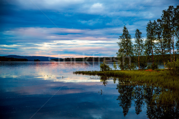 Gün batımı güzel doğa Norveç doğal manzara Stok fotoğraf © cookelma