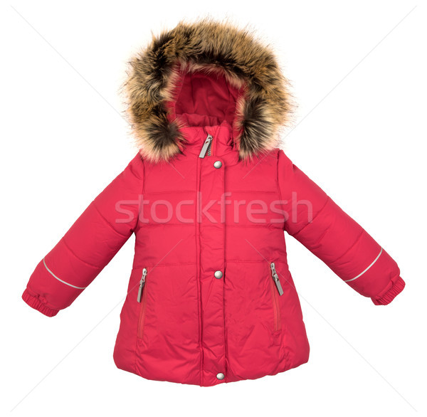 Frauen Winter Jacke isoliert weiß Frau Stock foto © cookelma