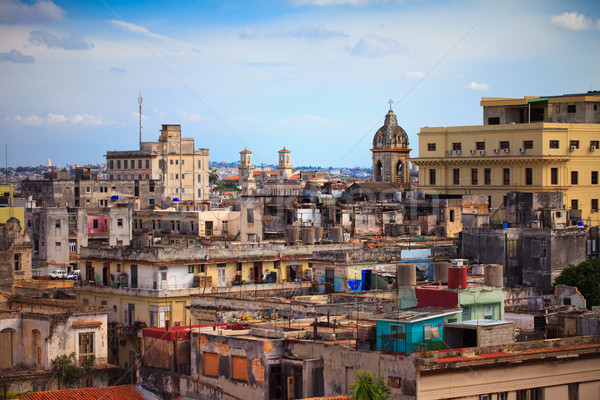Гавана выстрел старые город Куба пейзаж Сток-фото © cookelma