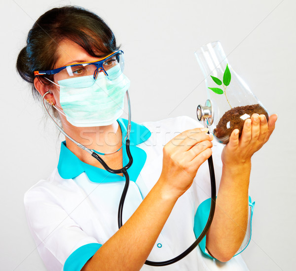 Scientist Checking Health Of A Life Stock photo © cookelma