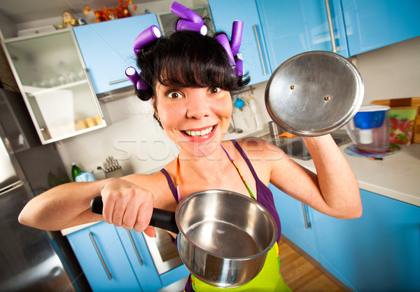 Stock photo: crazy housewife