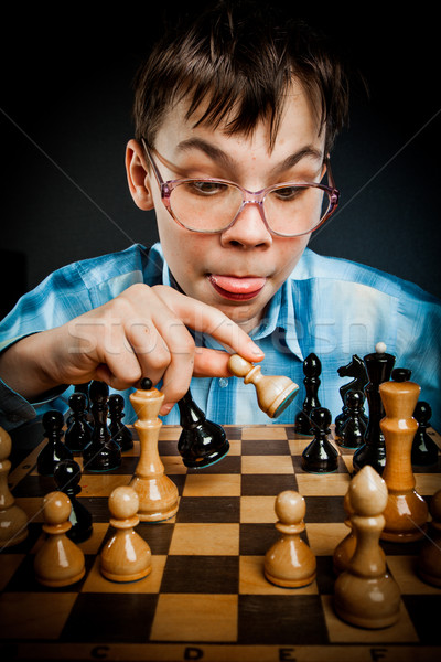 Сток-фото: NERD · играть · шахматам · мальчика · мышления · обучения