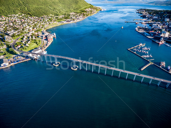 Bridge of city Tromso, Norway Stock photo © cookelma