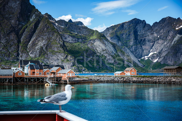 Szigetvilág szigetek Norvégia díszlet drámai hegyek Stock fotó © cookelma