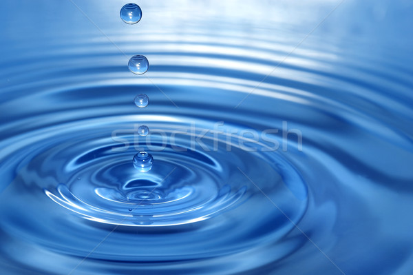 The round transparent drop of water, falls downwards. Stock photo © cookelma
