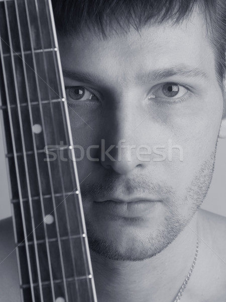 Müzisyen gitarist göz adam portre Stok fotoğraf © cookelma