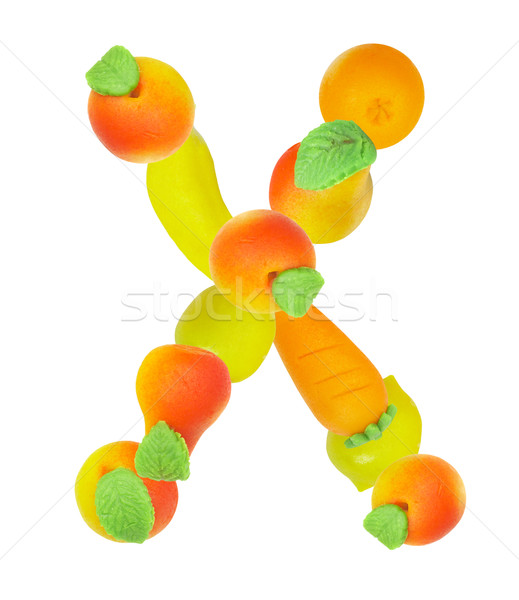 alphabet from fruit, the letter X Stock photo © cookelma