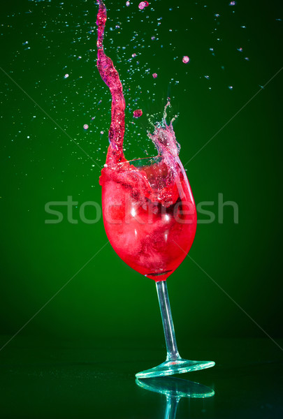 стекла рюмку вино зеленый бутылку красный Сток-фото © cookelma