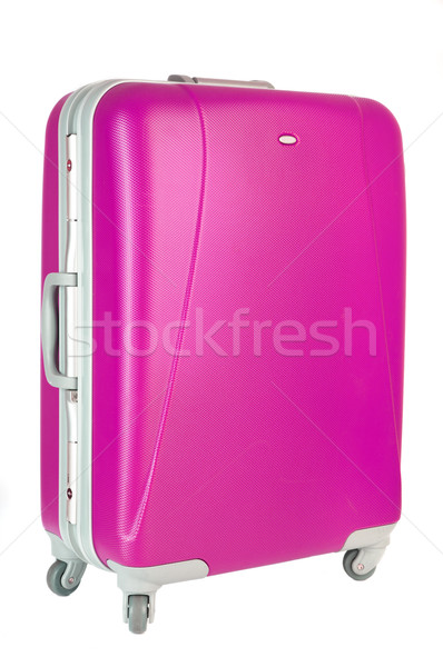 Rosa maleta blanco fondo seguridad bolsa Foto stock © cookelma