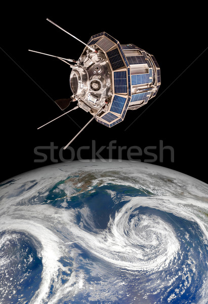 Foto stock: Espaço · satélite · planeta · terra · terra · elementos · imagem