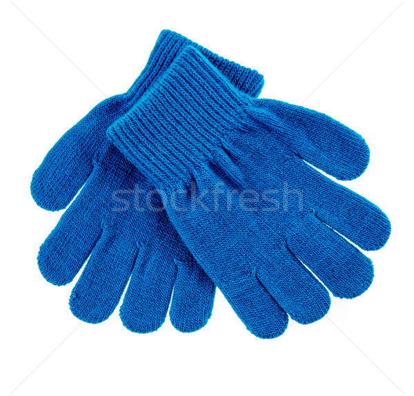 Stockfoto: Gebreid · wollen · baby · handschoenen · witte · handen