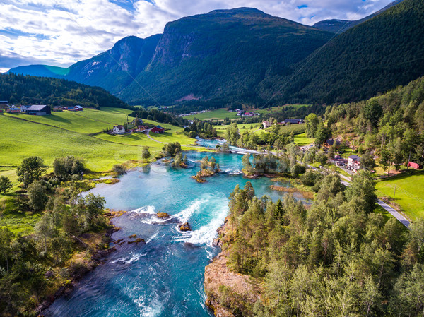 Beautiful Nature Norway aerial photography. Stock photo © cookelma