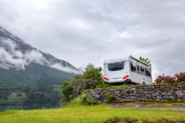 Family vacation travel RV, holiday trip in motorhome Stock photo © cookelma