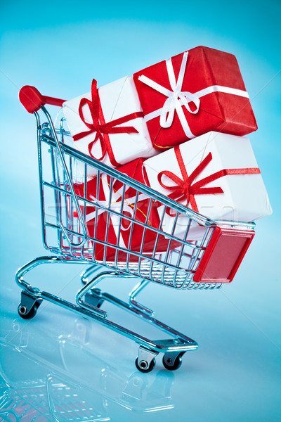 shopping cart ahd gift Stock photo © cookelma