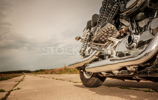 Biker girl riding on a motorcycle Stock photo © cookelma