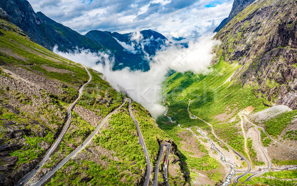 Troll's Path Trollstigen or Trollstigveien winding mountain road Stock photo © cookelma