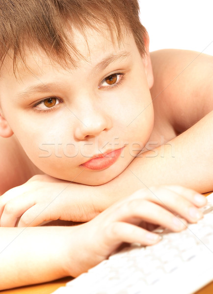 The boy with the keyboard. Stock photo © cookelma