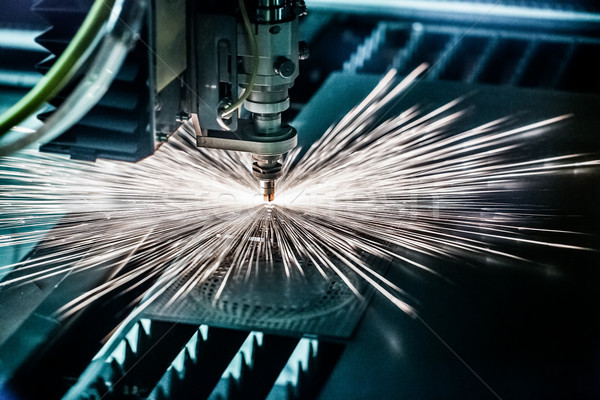 Stock foto: Laser · Schneiden · Metall · modernen · industriellen · Technologie