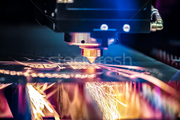 Laserowe cięcie metal nowoczesne przemysłowych technologii Zdjęcia stock © cookelma