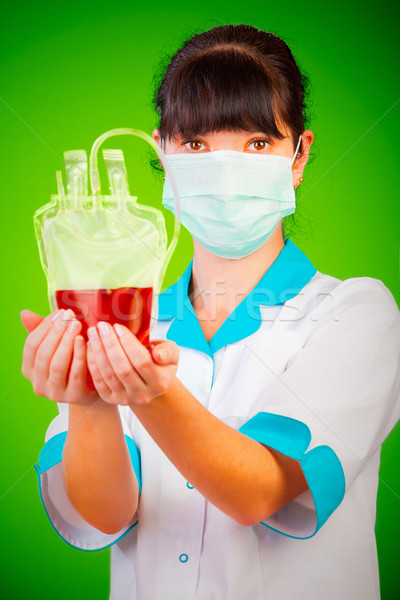 Kan verici hizmet doktor paket kadın Stok fotoğraf © cookelma