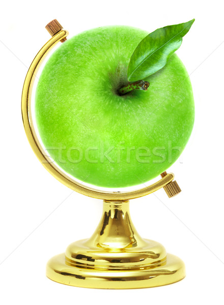 Green apple - terrestrial globe Stock photo © cookelma