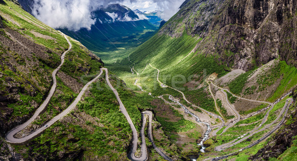 Troll's Path Trollstigen or Trollstigveien winding mountain road Stock photo © cookelma