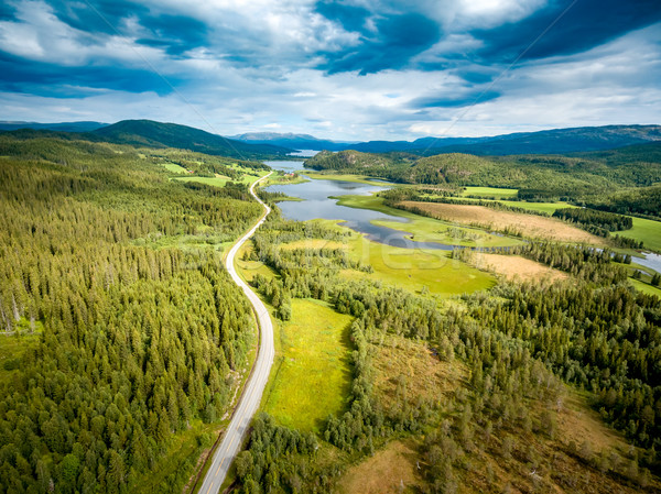Beautiful Nature Norway aerial photography. Stock photo © cookelma