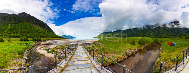 Gyönyörű természet Norvégia természetes tájkép égbolt Stock fotó © cookelma