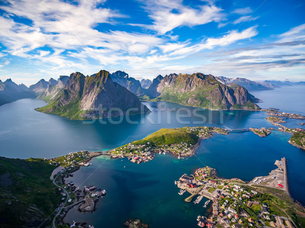 Archipel Norvège paysages dramatique montagnes Photo stock © cookelma