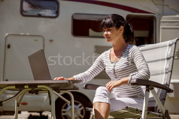 Family vacation travel, holiday trip in motorhome RV Stock photo © cookelma