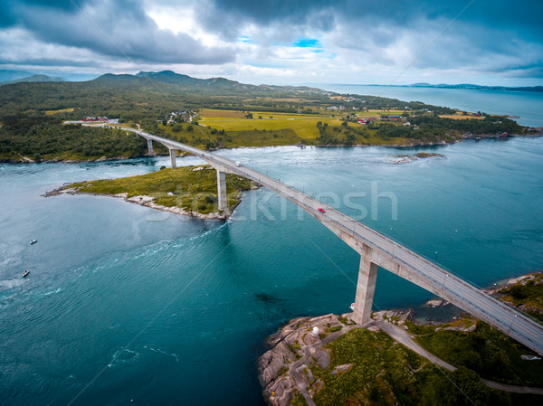 Norveç su doğa kar mavi dalga Stok fotoğraf © cookelma