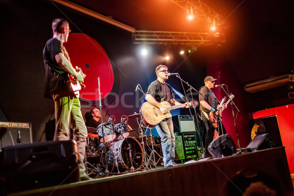 Bant sahne gece kulübü rock müzik konser otantik Stok fotoğraf © cookelma