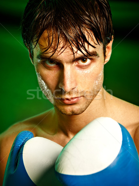 Stock photo: Boxing. Man in boxing gloves
