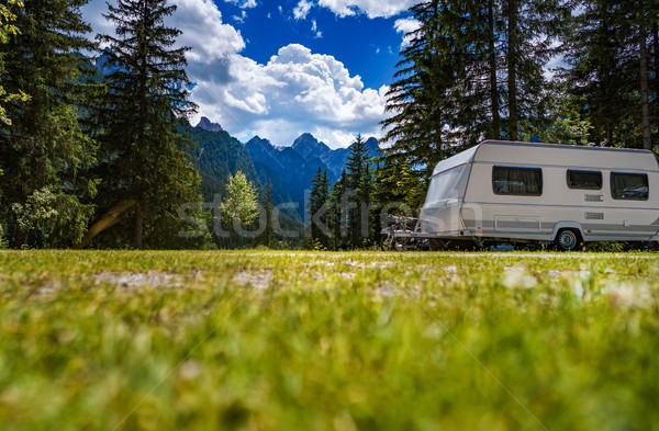 Family vacation travel, holiday trip in motorhome Stock photo © cookelma