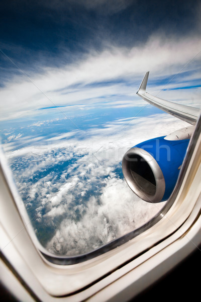 Repülőgép ablak klasszikus kép repülőgép repülőgép Stock fotó © cookelma
